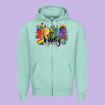 Pride Vibes Zipper Hoodie Designed By Nancycooperartshop
