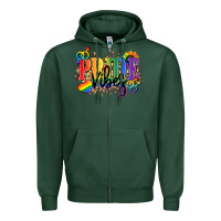 Sports Green Pride vibes Zipper Hoodie - NancyCooperArtShop
