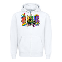 White Pride vibes Zipper Hoodie - NancyCooperArtShop