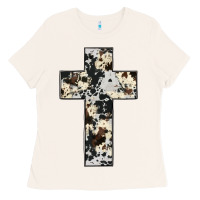 Bone cowhide cross Ladies Tee - JahusDesignShop