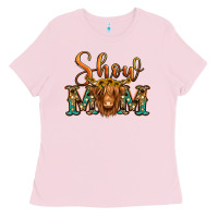 Bubblegum Pink show mom long haired cow Ladies Tee - Jasminsmagicworld