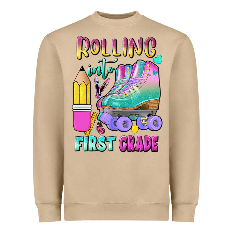 Rolling Into First Grade Heavyweight Sweatshirt by BundleAndBundleShop | Teevron