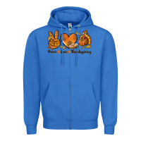 True Royal Peace Love Thanksgiving Zipper Hoodie - texasbilliewilder