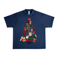 Navy teacher christmas tree Urban Heavy Tee - MaliasSmallBusiness