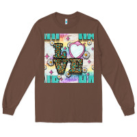 Chestnut Leopard Love Hair And Mirror With Daisy Seamless Pattern Bbs Long Sleeve Tee - BundleAndBundleShop