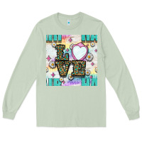 Matcha Leopard Love Hair And Mirror With Daisy Seamless Pattern Bbs Long Sleeve Tee - BundleAndBundleShop