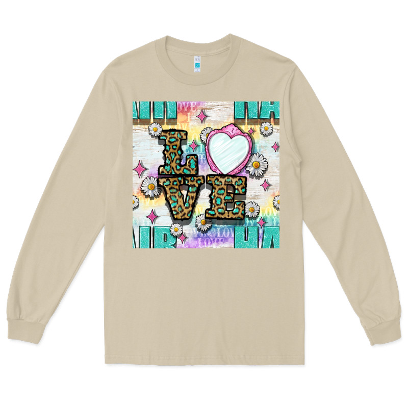 Leopard Love Hair And Mirror With Daisy Seamless Pattern Bbs Long Sleeve Tee by BundleAndBundleShop | Teevron