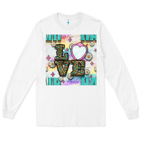 White Leopard Love Hair And Mirror With Daisy Seamless Pattern Bbs Long Sleeve Tee - BundleAndBundleShop