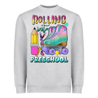 Heather Grey rolling into preschool Heavyweight Sweatshirt - BundleAndBundleShop