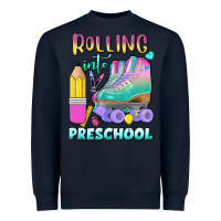 Navy rolling into preschool Heavyweight Sweatshirt - BundleAndBundleShop