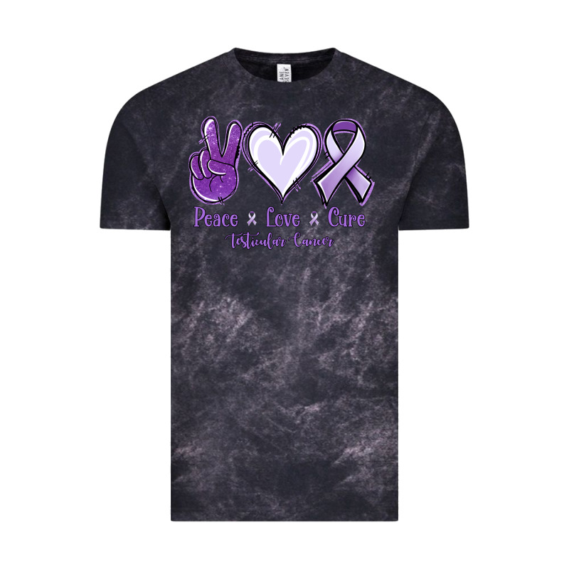 Peace Love Cure Testicular Cancer Vintage Tee by NancyCooperArtShop | Teevron