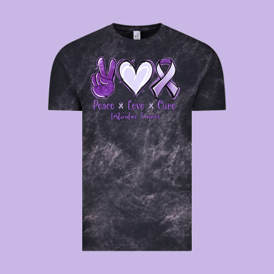 Peace Love Cure Testicular Cancer Vintage Tee Designed By Nancycooperartshop