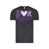 Vintage Black Peace love cure Testicular Cancer Vintage Tee - NancyCooperArtShop