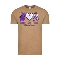 Vintage Coffee Peace love cure Testicular Cancer Vintage Tee - NancyCooperArtShop