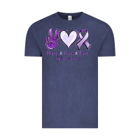 Vintage Denim Peace love cure Testicular Cancer Vintage Tee - NancyCooperArtShop