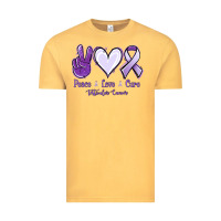 Vintage Mustard Peace love cure Testicular Cancer Vintage Tee - NancyCooperArtShop
