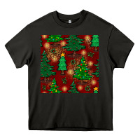 Asphalt christmas trees seamless pattern Heavy Core Tee - BundleAndBundleShop