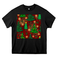Black christmas trees seamless pattern Heavy Core Tee - BundleAndBundleShop