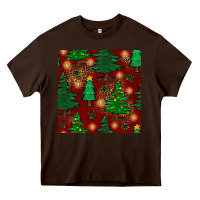 Chocolate Brown christmas trees seamless pattern Heavy Core Tee - BundleAndBundleShop