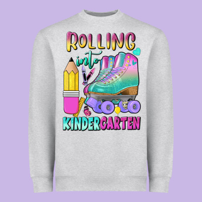Rolling Into Kindergarten Heavyweight Sweatshirt Designed By Bundleandbundleshop