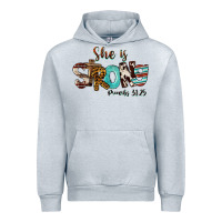 Heather Grey She Is Strong Proverbs 31 25 Urban Hoodie - FaDigitalArtStudio