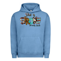Pigment Pebble Blue She Is Strong Proverbs 31 25 Urban Hoodie - FaDigitalArtStudio