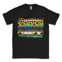 Black sunflower aztec serape cowhide background Classic Tee - RanaPortraitStore