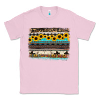 Bubblegum Pink sunflower aztec serape cowhide background Classic Tee - RanaPortraitStore