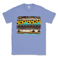 Colony Blue sunflower aztec serape cowhide background Classic Tee - RanaPortraitStore