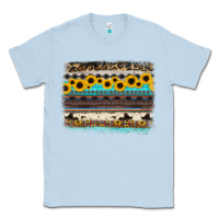 Dusty Blue sunflower aztec serape cowhide background Classic Tee - RanaPortraitStore