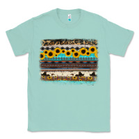 Seafoam sunflower aztec serape cowhide background Classic Tee - RanaPortraitStore