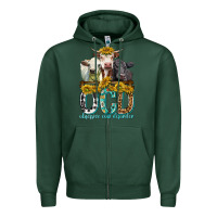 Sports Green Obsessive Cow Disorder with Cows Zipper Hoodie - texasbilliewilder