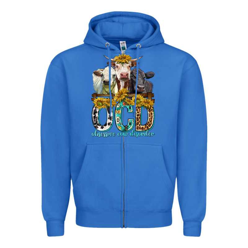 Obsessive Cow Disorder With Cows Zipper Hoodie by texasbilliewilder | Teevron