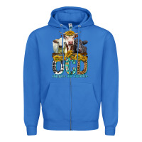 True Royal Obsessive Cow Disorder with Cows Zipper Hoodie - texasbilliewilder