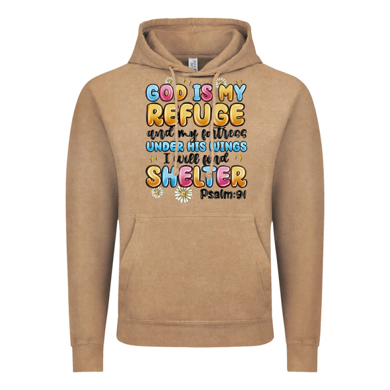 God Is My Refuge And My Fortress Under His Wings Vintage Hoodie by MaliasSmallBusiness | Teevron