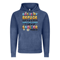 Vintage Denim god is my refuge and my fortress under his wings Vintage Hoodie - MaliasSmallBusiness