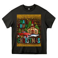 Asphalt small town christmas church Heavy Core Tee - AdoDesignShop