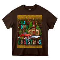 Chocolate Brown small town christmas church Heavy Core Tee - AdoDesignShop