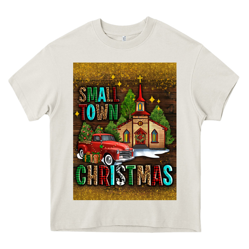 Small Town Christmas Church Heavy Core Tee by AdoDesignShop | Teevron