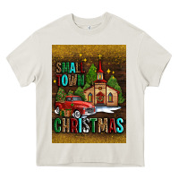 Cream small town christmas church Heavy Core Tee - AdoDesignShop