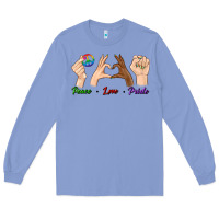 Colony Blue Peace Love Pride Long Sleeve Tee - BundleAndBundleShop