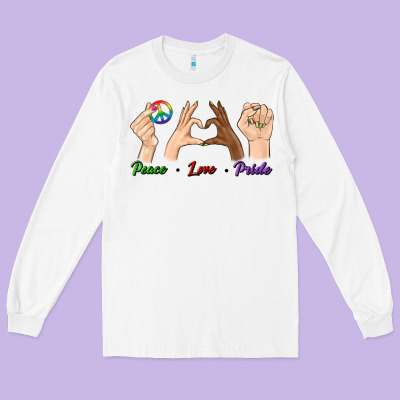 Peace Love Pride Long Sleeve Tee Designed By Bundleandbundleshop