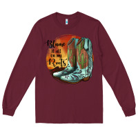 Burgundy Blame It All On My Roots Long Sleeve Tee - JahusDesignShop