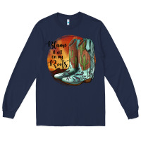 Navy Blame It All On My Roots Long Sleeve Tee - JahusDesignShop