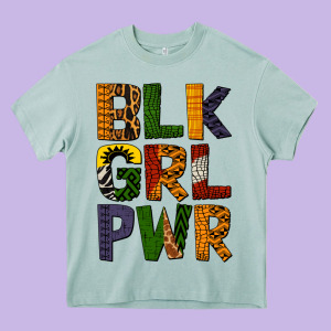Black Girl Power Heavy Core Tee Designed By Bundleandbundleshop