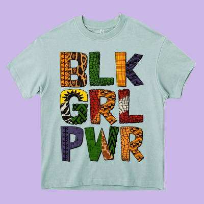 Black Girl Power Heavy Core Tee Designed By Bundleandbundleshop