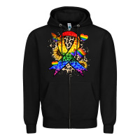 Black Pride ribbon Zipper Hoodie - NancyCooperArtShop