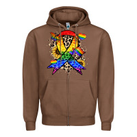Chestnut Pride ribbon Zipper Hoodie - NancyCooperArtShop