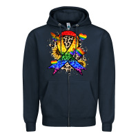 Navy Pride ribbon Zipper Hoodie - NancyCooperArtShop
