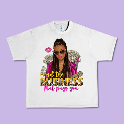 Mind The Business That Pays You Afro Woman Urban Heavy Tee Designed By Nancycooperartshop